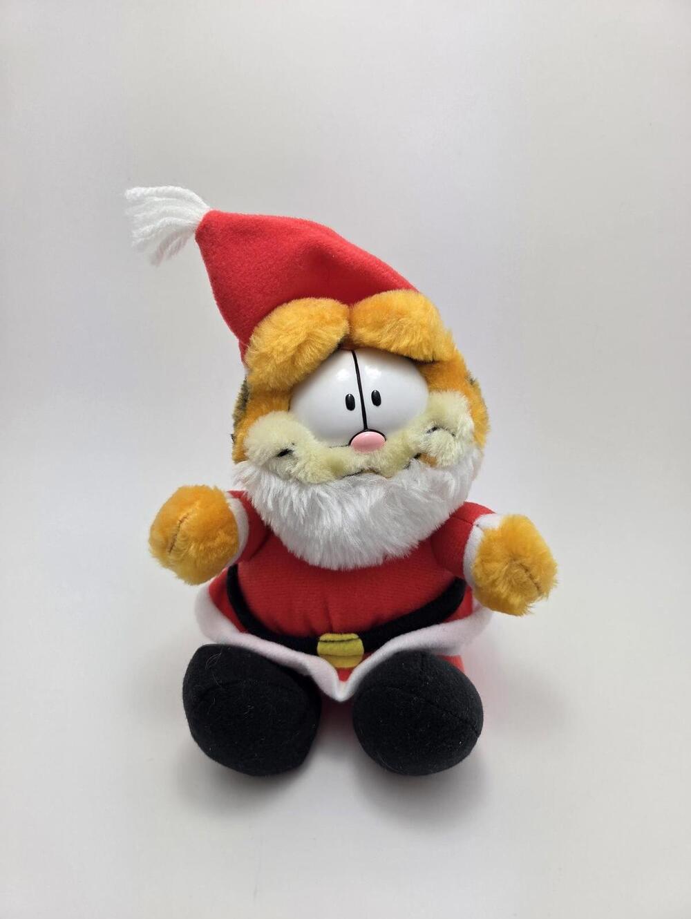 Garfield Santa Claus Christmas Cat Plush Stuffed Toy Vintage 1983 (7 inch)